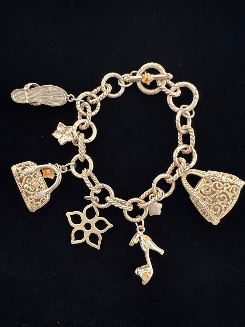 Unbranded Matte Gold-Tone Multi Charm Bracelet - Picture 6 of 6